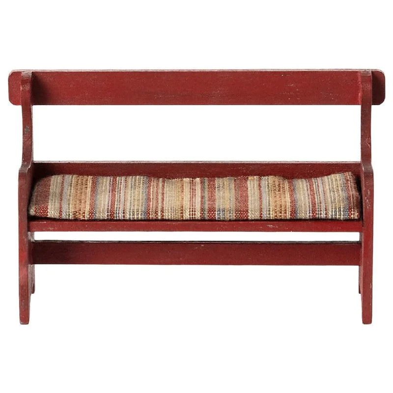 Maileg bench for mice - red