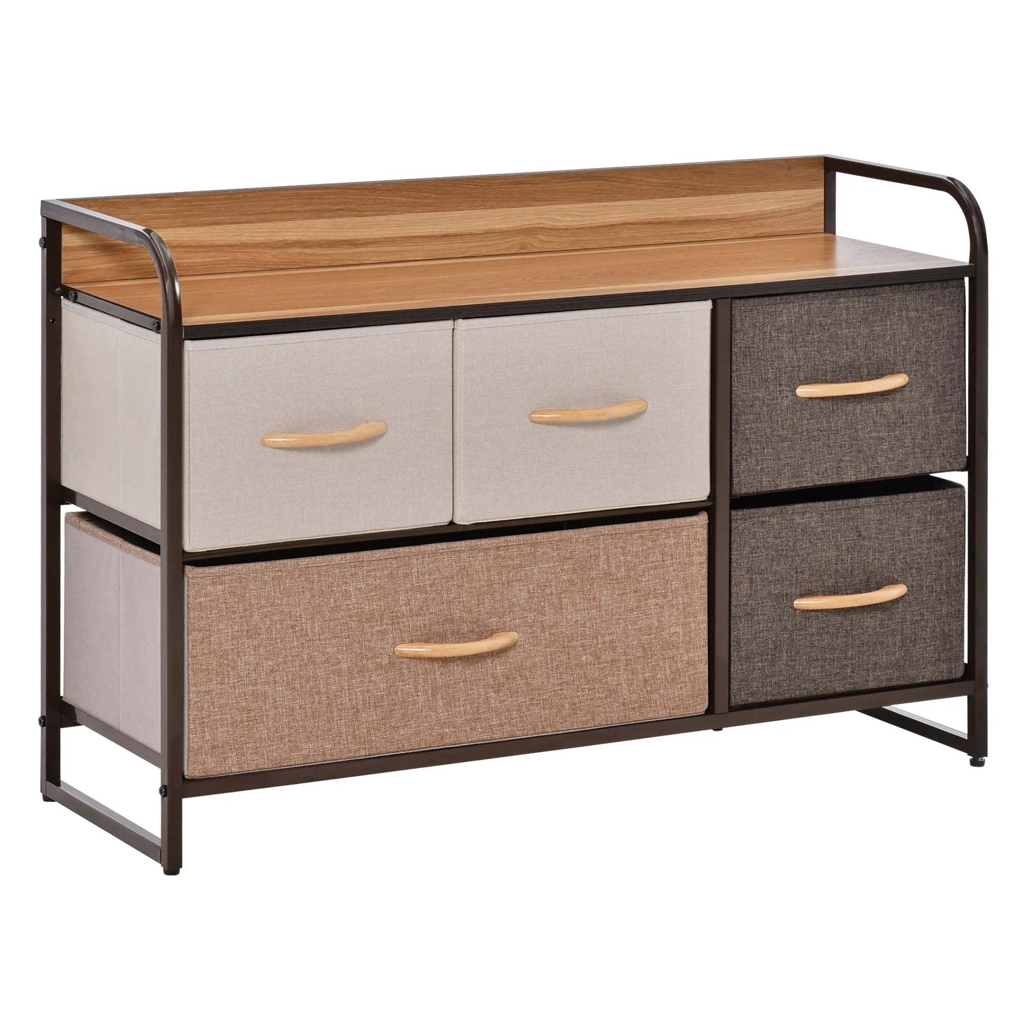 Drawers Storage Tower Dresser with Wood Top