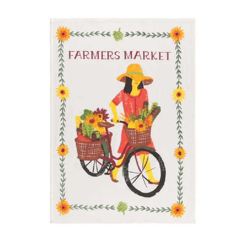 Floursack Tea Towel Farmers Market Bicycle