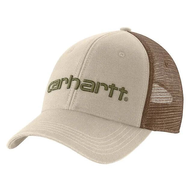 Canvas Mesh Back Logo Graphic Cap - Oat Milk