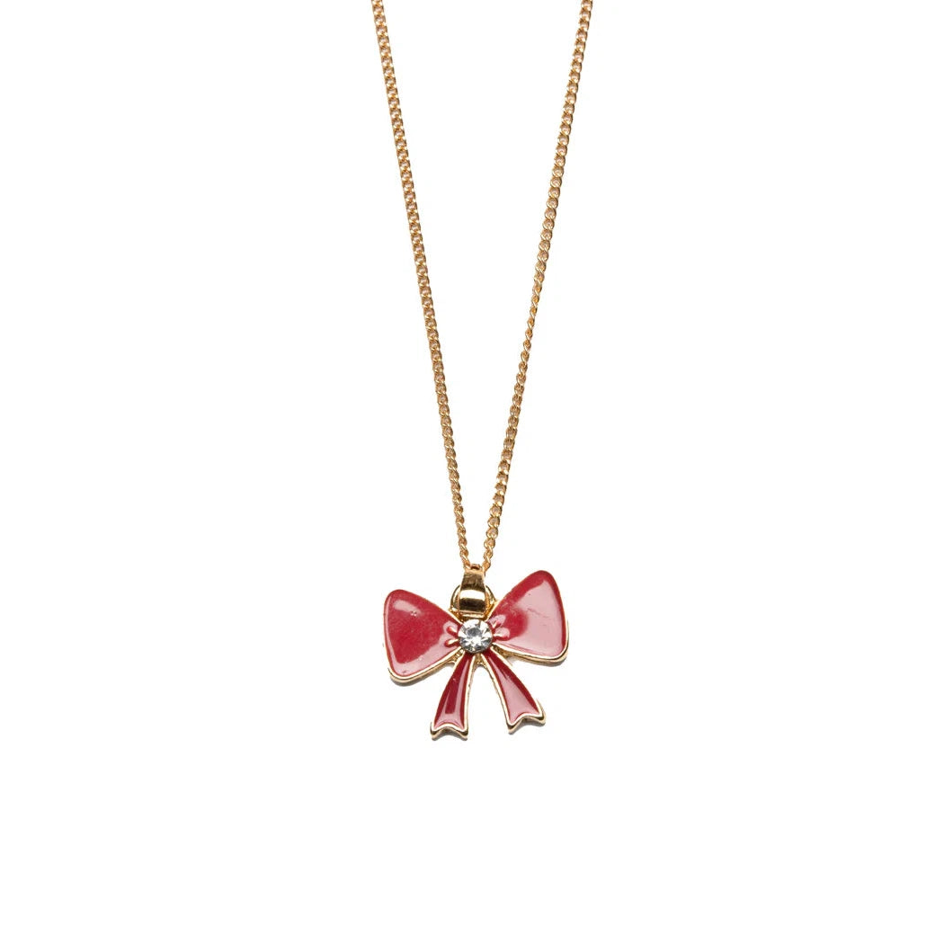 holiday bow necklace