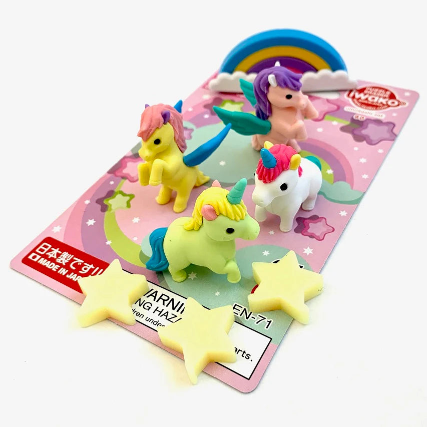 Iwako unicorn & pegasus puzzle eraser set