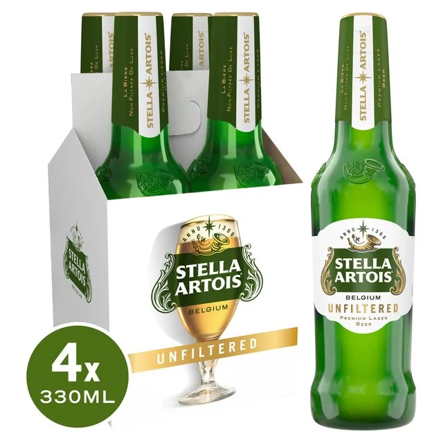 Stella Artois Unfiltered Lager Bottle   4 x 330ml