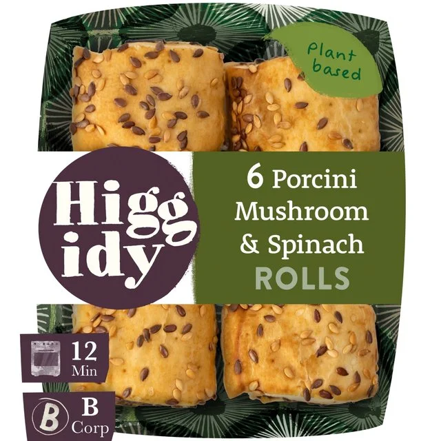 Higgidy Porcini Mushroom & Spinach Vegan Rolls   160g