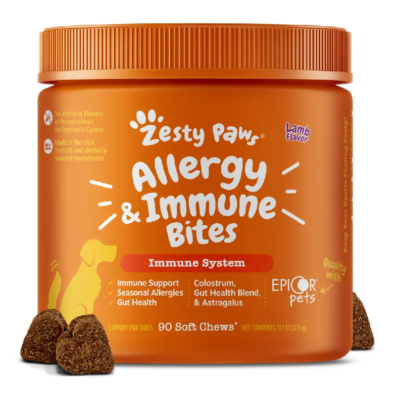 preventing the nails from growing too long and causing discomfort or damage to the pet.Zesty Paws Allergy & Immune Bites for Dogs