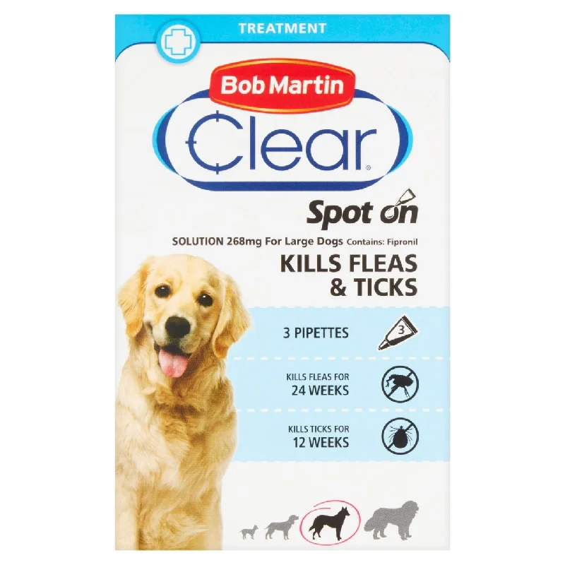 - Dog food discountsBob Martin Flea Clear Spot On Large Dog 3 per pack