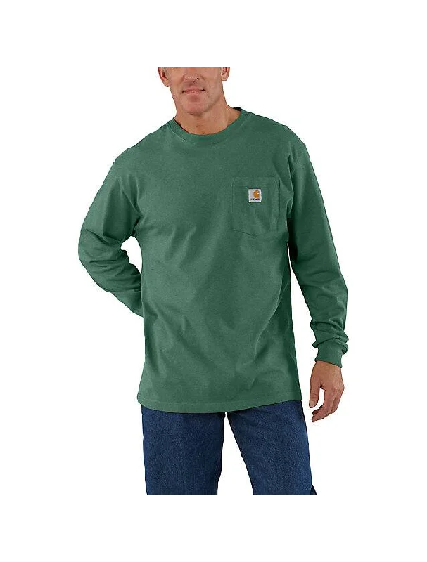 Loose Fit Heavyweight Long-Sleeve Pocket T-Shirt - Frosted Balsam Heather