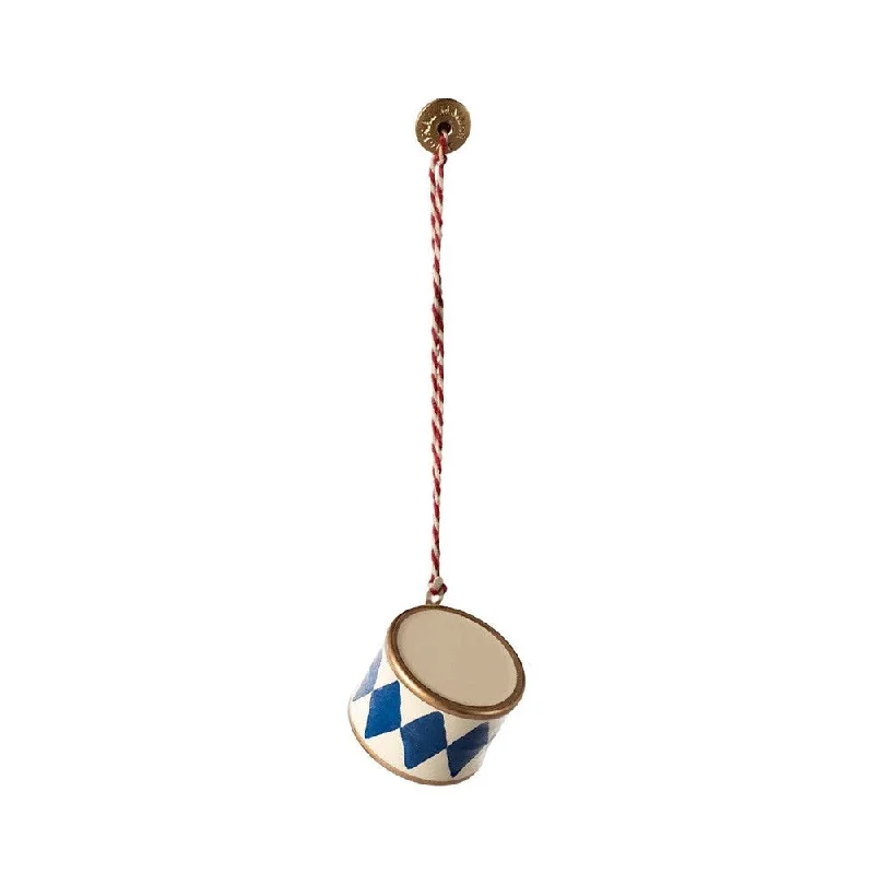 Maileg small drum ornament - dark blue