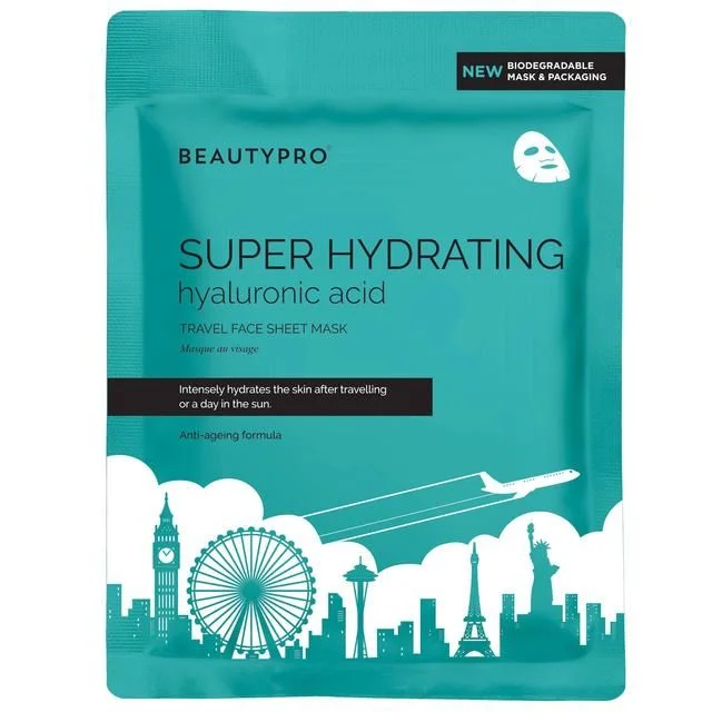 BEAUTYPRO Super Hydrating Hyaluronic Acid Travel Face Sheet Mask   30ml