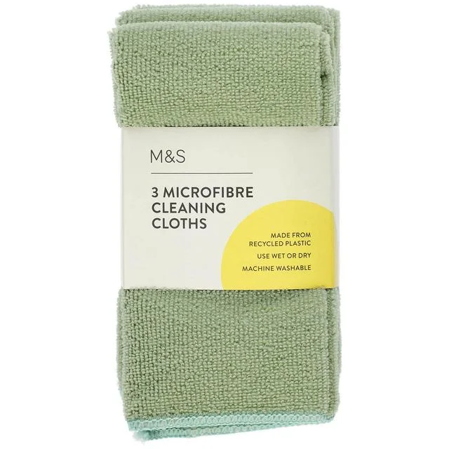 M&S 3 Microfibre Cleaning Cloths   3 per pack