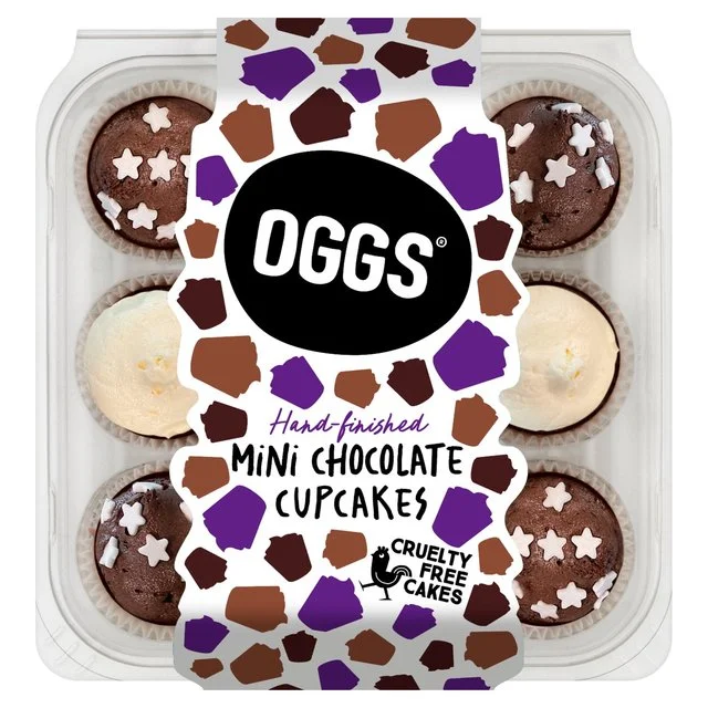 OGGS Mini Chocolate Cupcakes   9 per pack