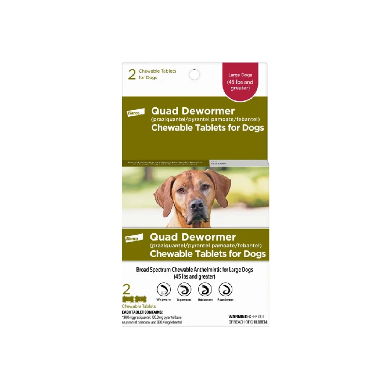 preventing the nails from growing too long and causing discomfort or damage to the pet.Elanco Dog Quad Dewormer, 45lbs+