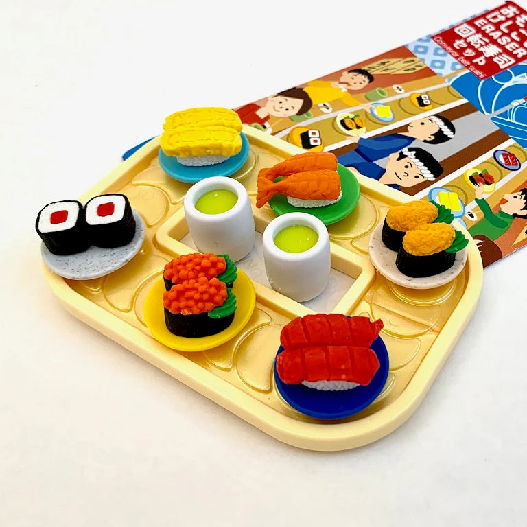 Iwako sushi go-round puzzle eraser set