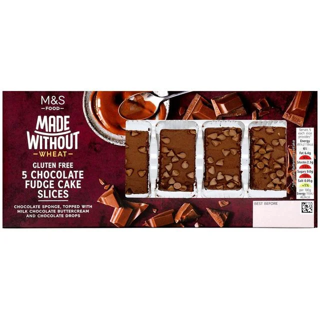 M&S Made Without 5 Chocolate Fudge Cake Slices   127g