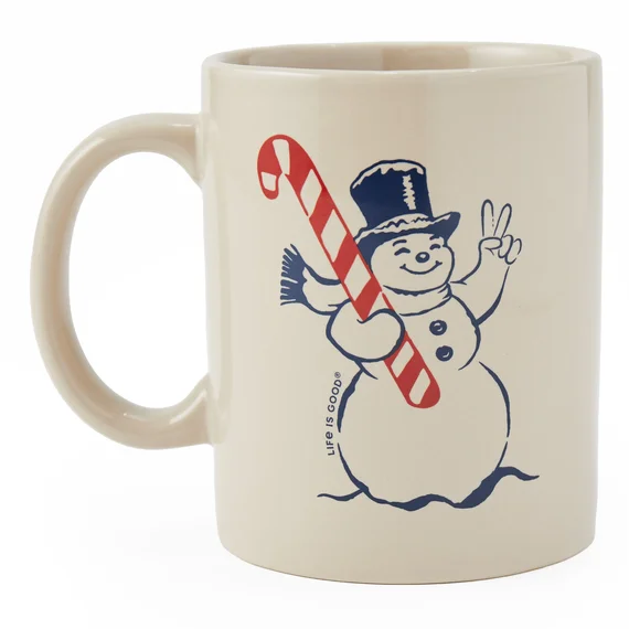 Retro Peace Snowman Jake's Mug - Bone