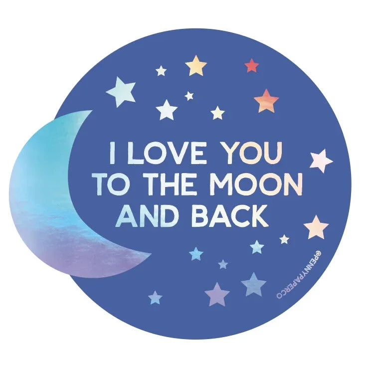 love you to the moon and back vinyl sticker