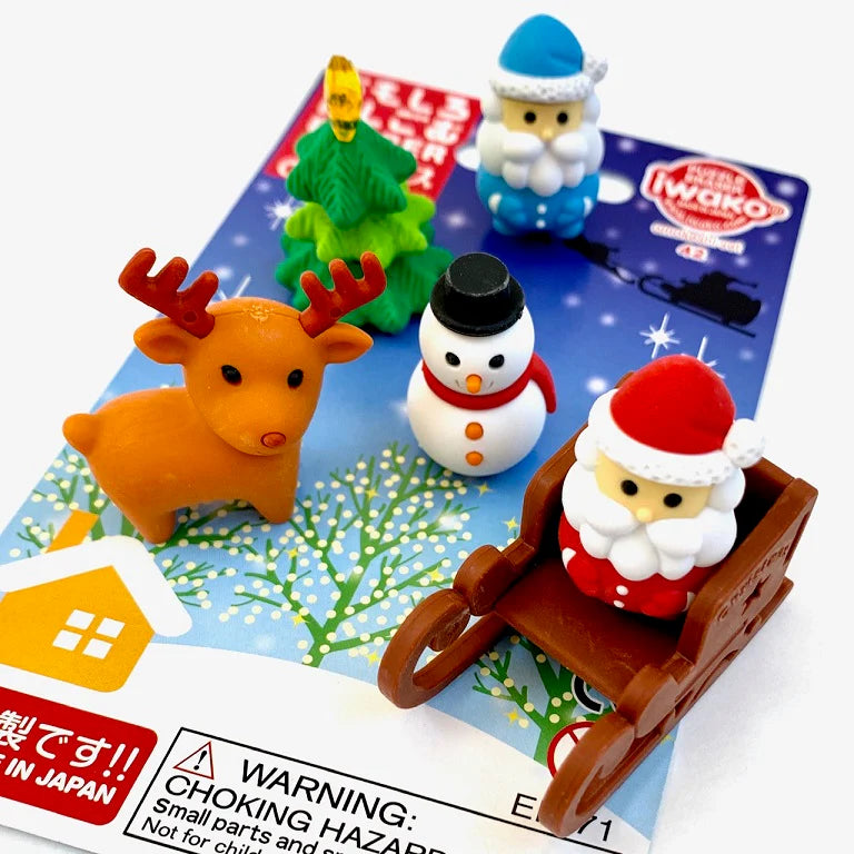 Iwako Christmas puzzle eraser set