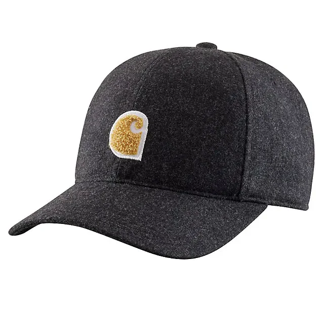 Wool Blend C Patch Cap - Black Heather