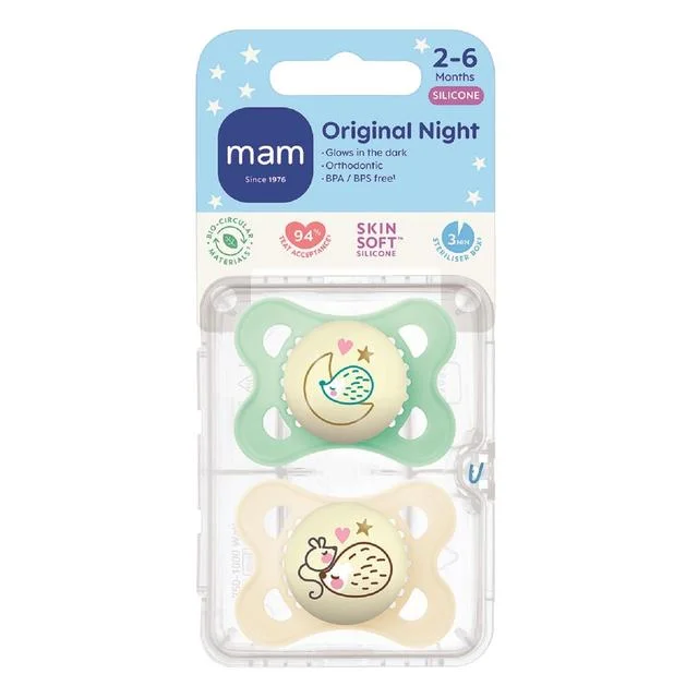 MAM Night 2-6m Soother 2pk   2 per pack