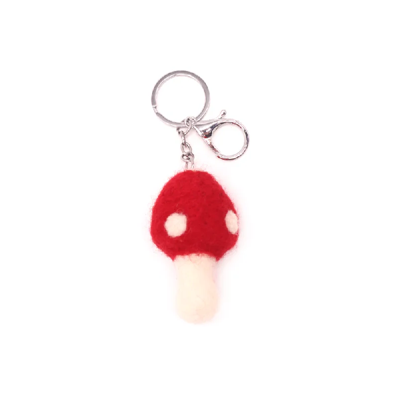 Felt Mushroom Keyring