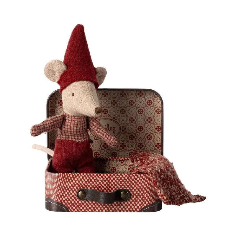 Maileg Christmas mouse baby in suitcase