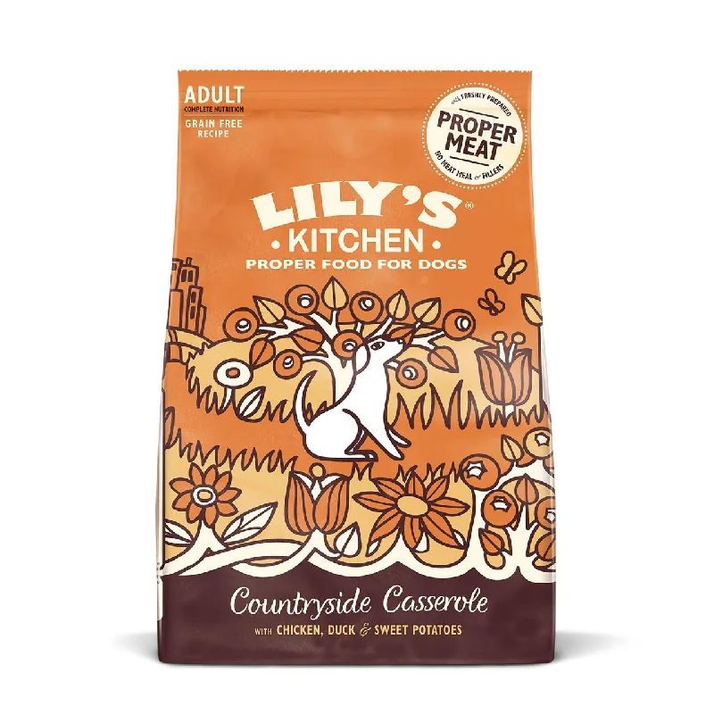 - Dog food helps the digestive systemLily's Kitchen Dog Chicken & Duck Countryside Casserole Adult Dry Food 1kg