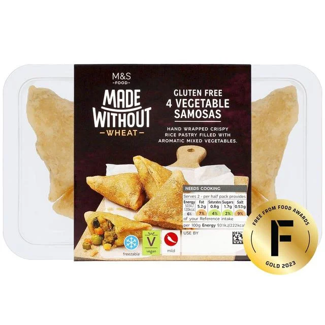 M&S Made Without 4 Vegetable Samosas   108g