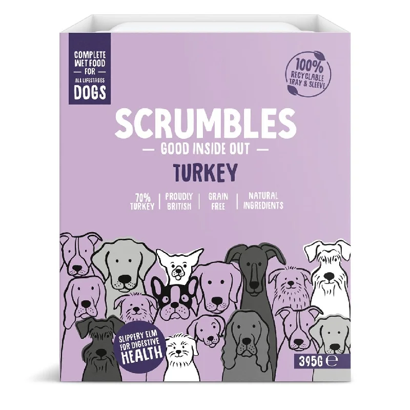 - Dog food recommendations for multi-dog householdsScrumbles Wet Dog Food Pate Grain Free Turkey 395g