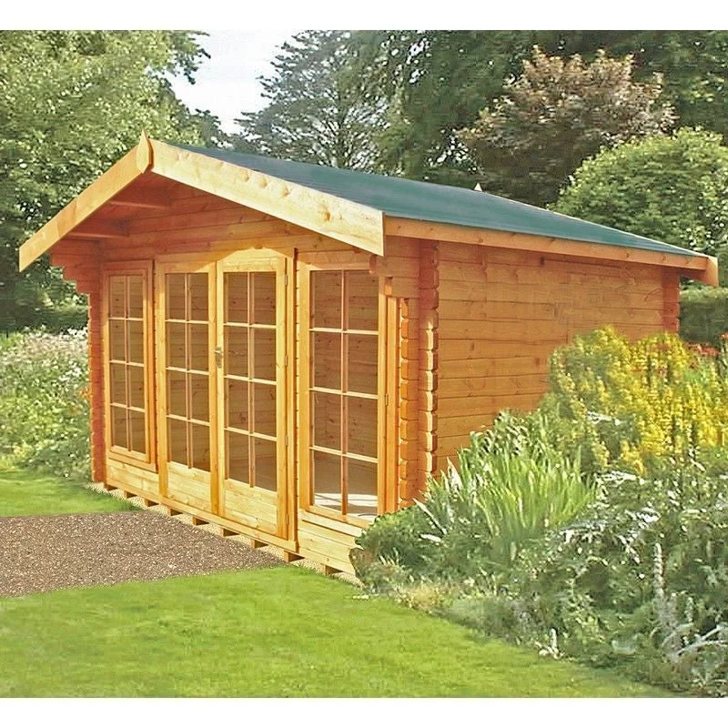 Shire Argyll 15' 6" x 9' 9" Apex Log Cabin - Premium 44mm Cladding Tongue & Groove