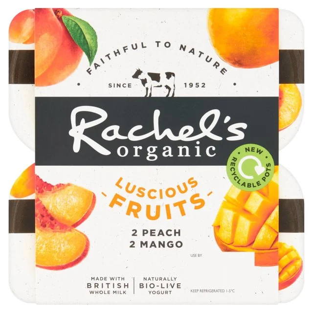 Rachel's Organic Luscious Fruits Peach & Mango   4 x 110g