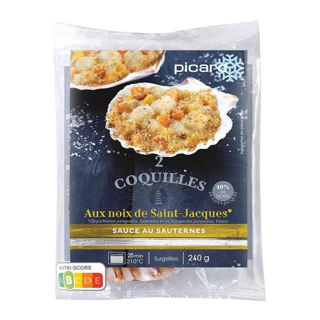 Picard Scallops With Sauterne Sauce   2 per pack