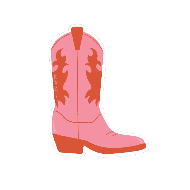 Iko Iko Fun Size Sticker Pink Cowboy Boot