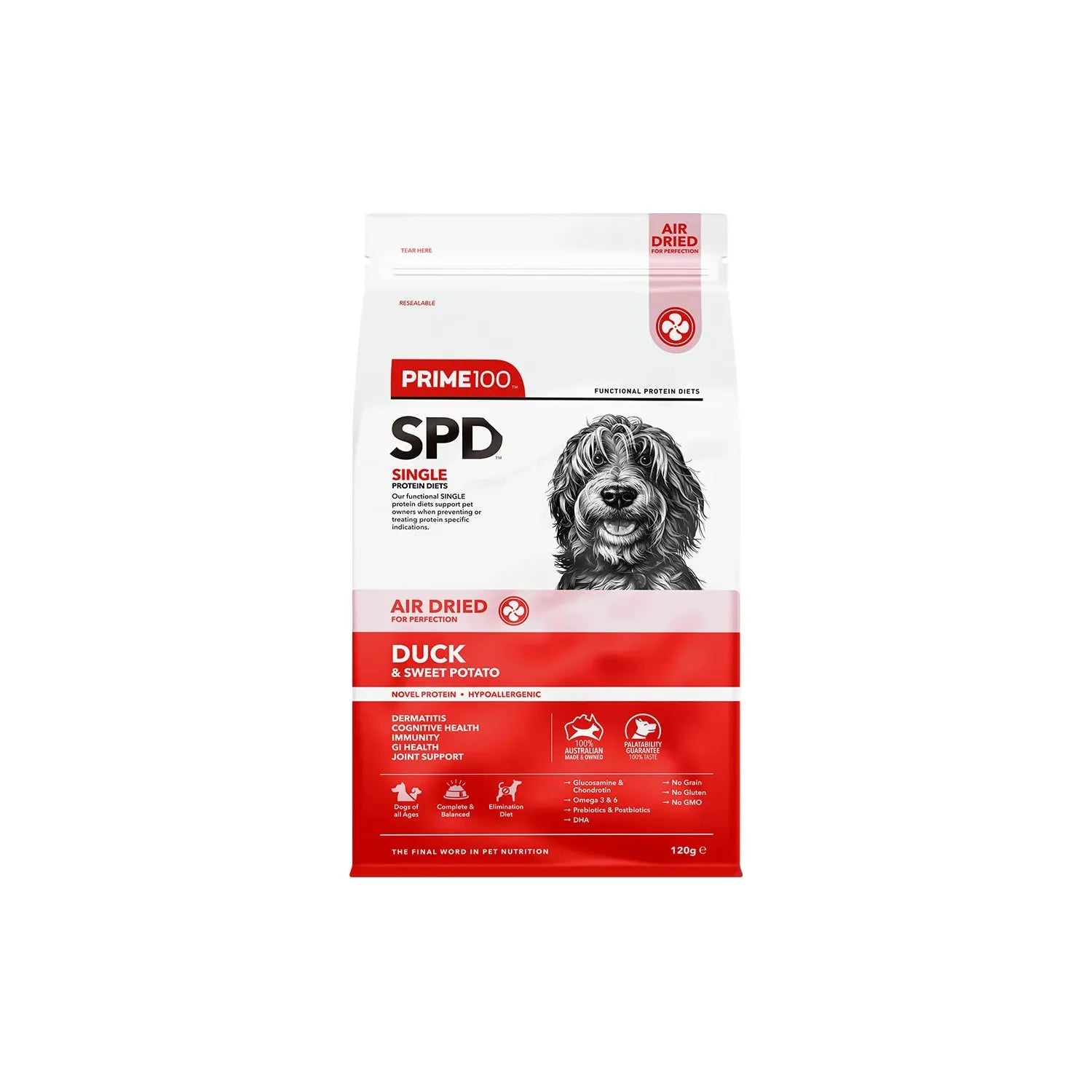 Prime100 Dog Dry Food - SPD™ Air Dried Duck & Sweet Potato