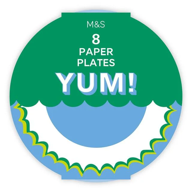 M&S Blue Paper Party Plates   8 per pack