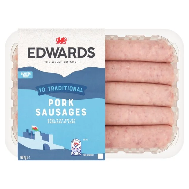 Edwards Traditional Pork Sausages   667g