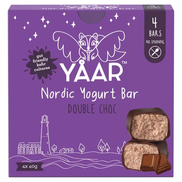 YAAR Nordic Yogurt Bar Double Chocolate Multipack   4 x 40g