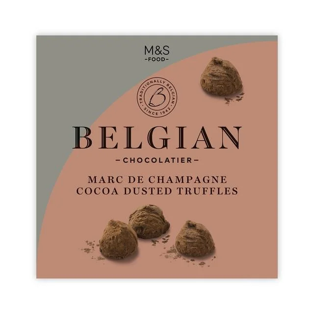 M&S Belgian Marc De Champagne Cocoa Dusted Truffles   260g