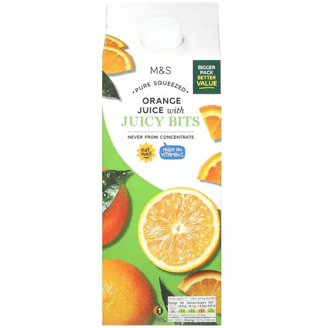 M&S Orange Juice with Bits   1.75L