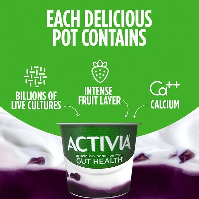 Activia Prune Fusions Yoghurt   4 x 120g