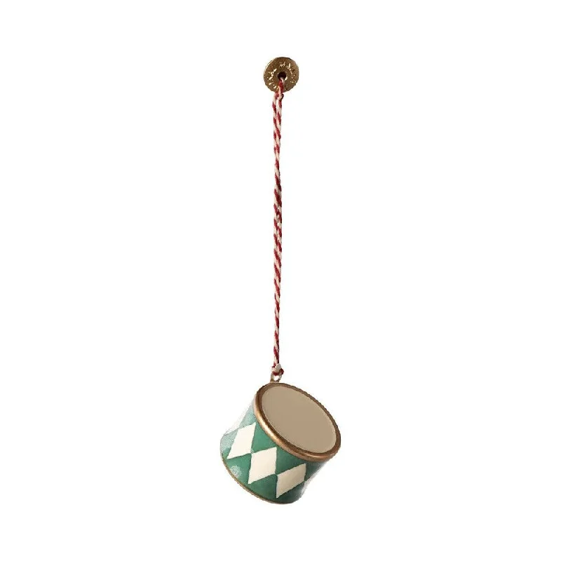 Maileg small drum ornament - dark green