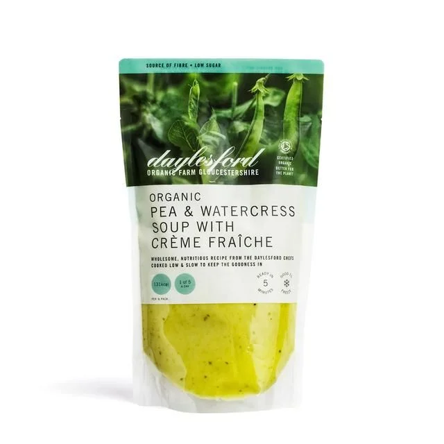 Daylesford Organic Pea & Watercress Soup with Creme Fraiche   500ml