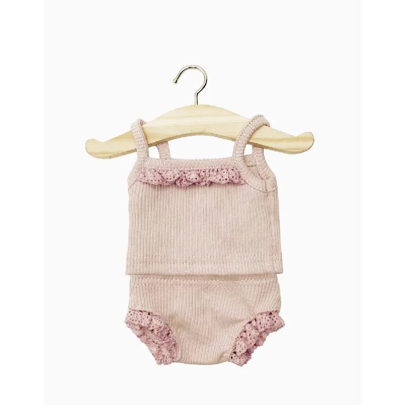 MiniKane bambini marcel underwear and shirt in petal ribbed knit