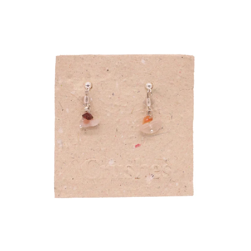 Crushes Gemstone Silver Drop Earring Carnelian