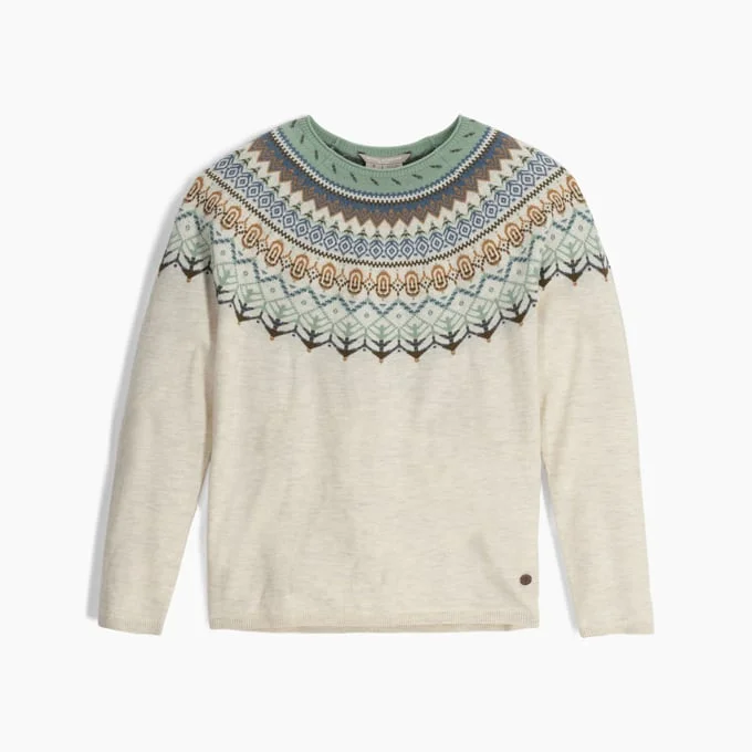 Women's Fairisle Crew - Sand Dollar Mariposa