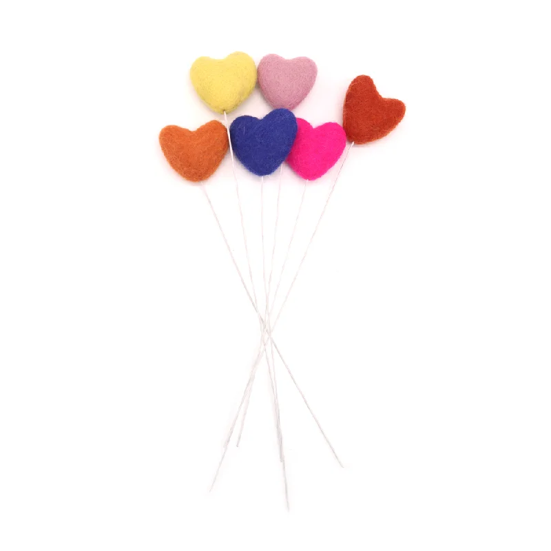 Felt Heart on Stick Assorted