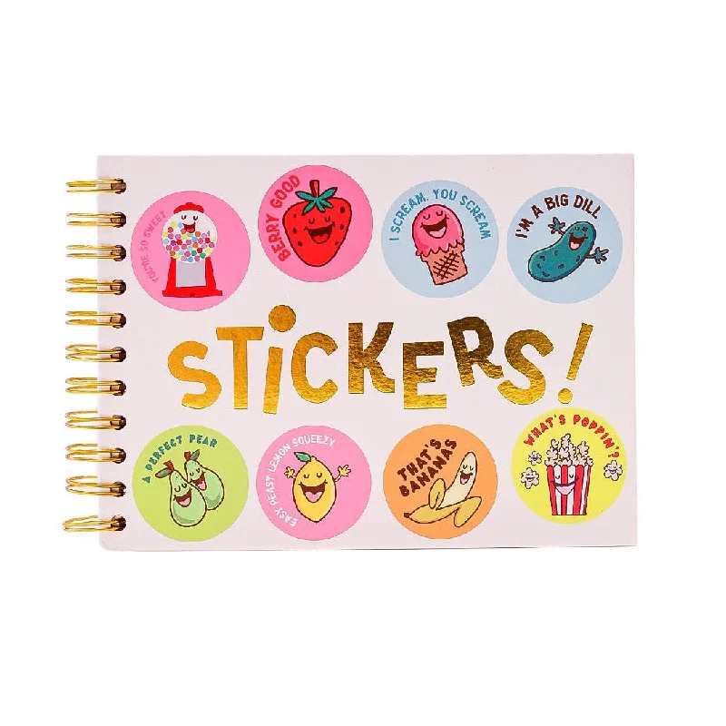 fun food's - hardcover retro style sticker book