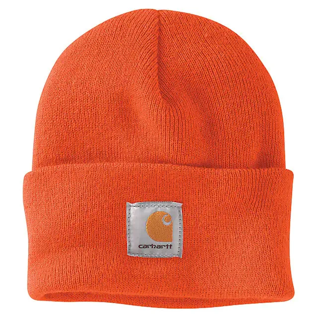 Knit Cuffed Beanie - Brite Orange